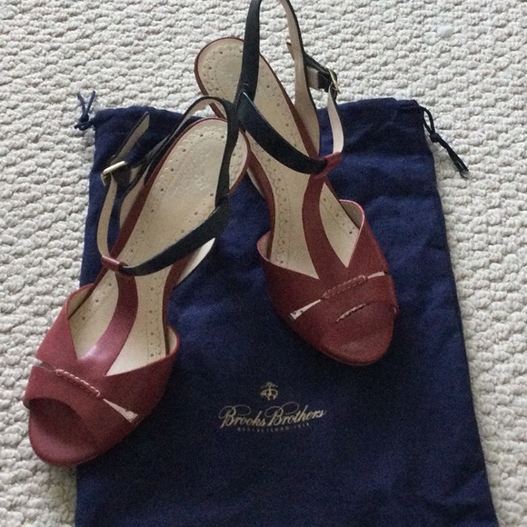 Brooks Brothers Shoes - Brooks Brothers ankle strap sandals with 4” heel